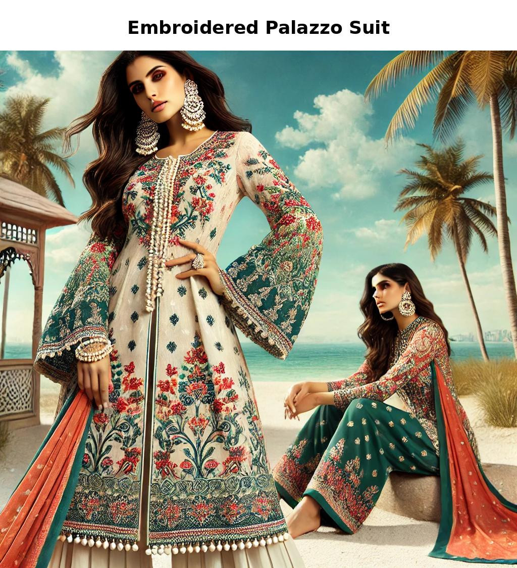 Embroidered Palazzo Suits