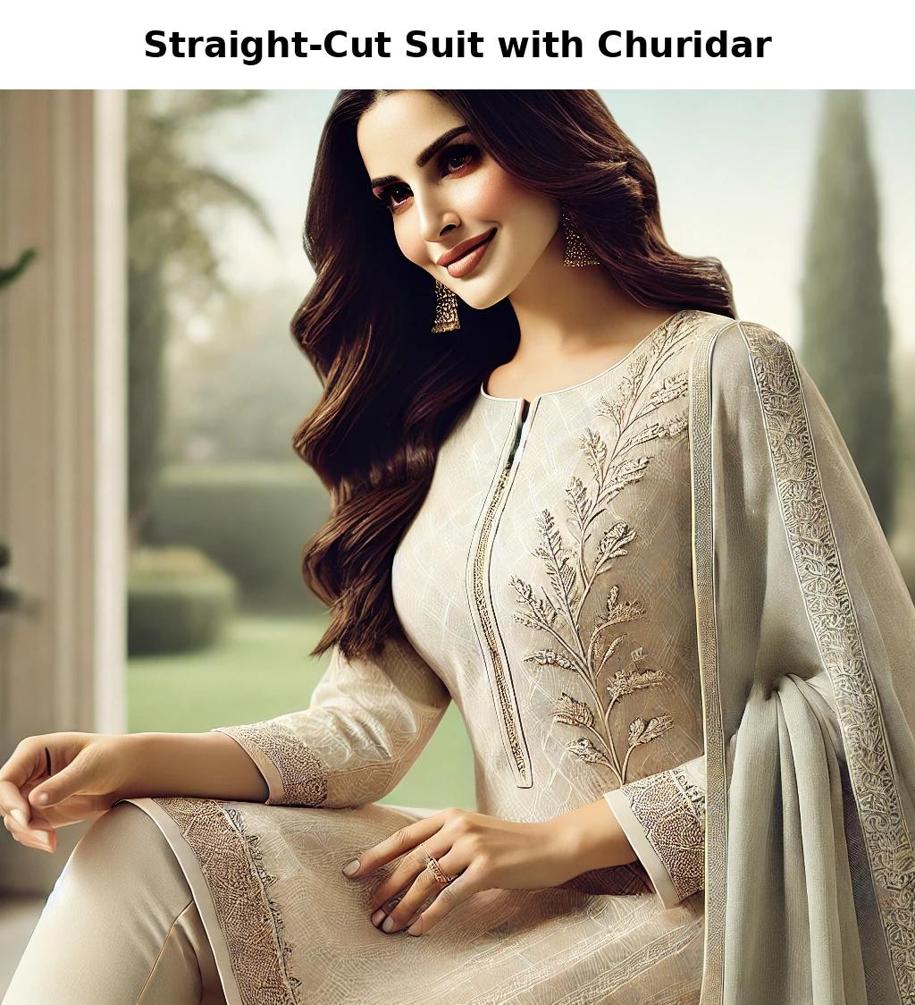 Straight-Cut Suit with Churidar