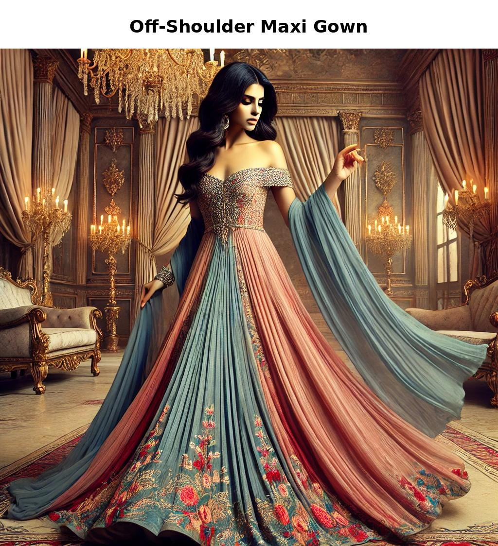 Off-Shoulder Style Maxi Gown