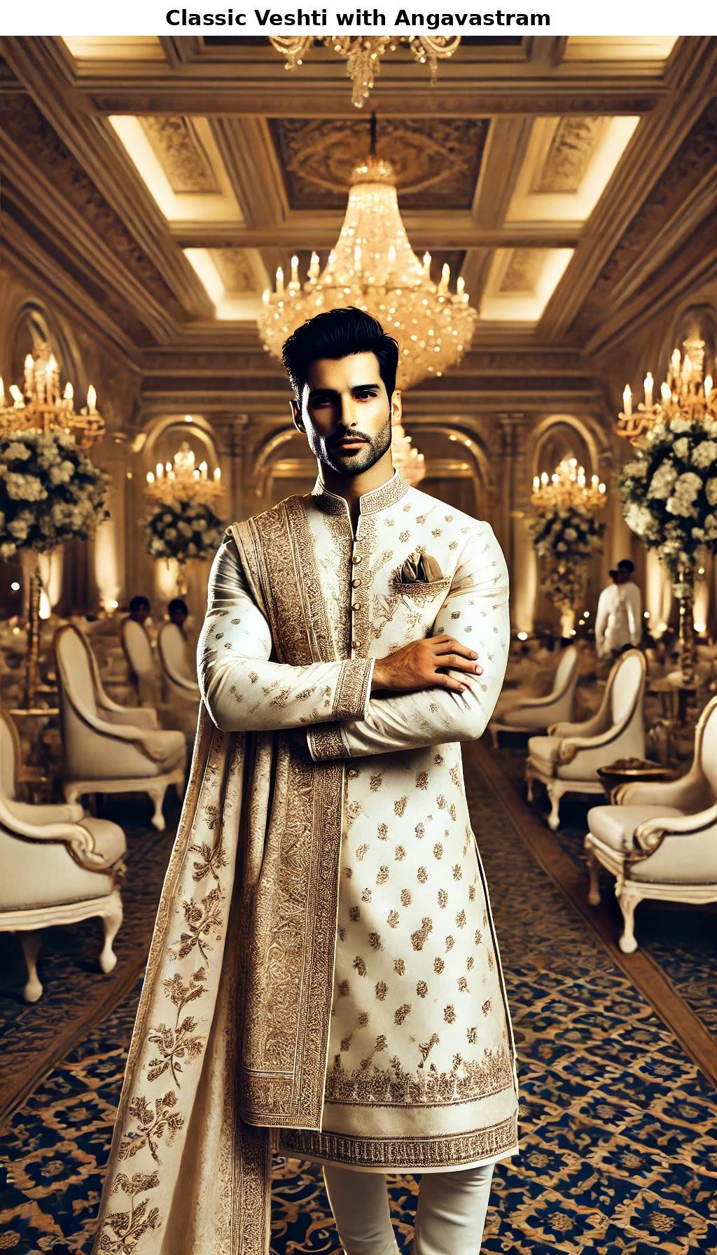 Veshti with Angavastram - Men - Wedding Guide