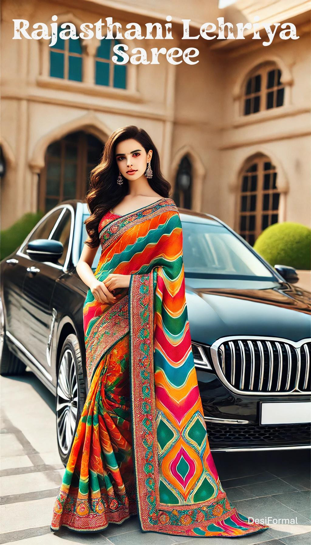 Rajasthani Lehriya Saree