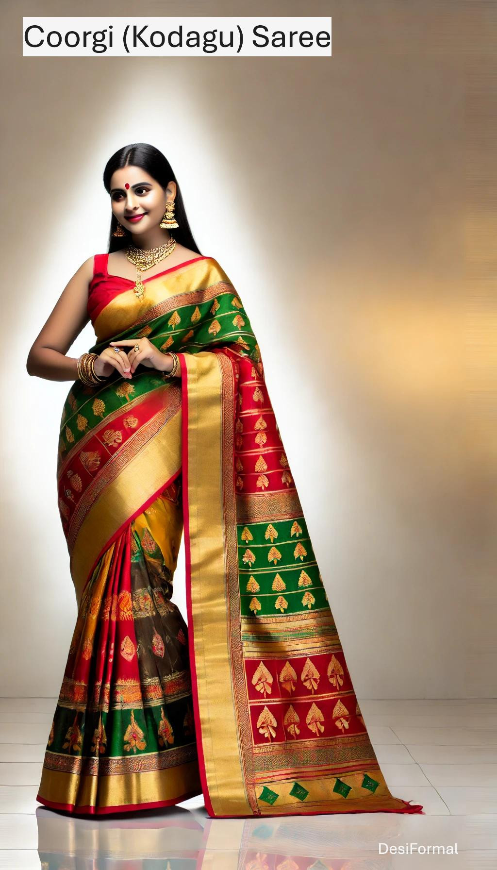Coorgi Kodagu style saree