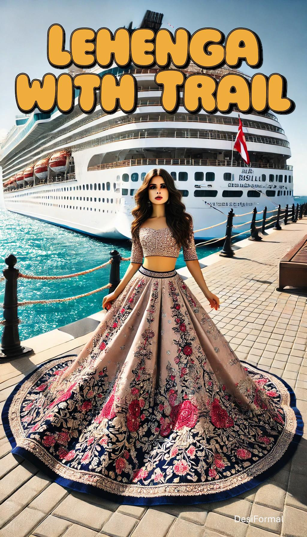 Lehenga with Trail